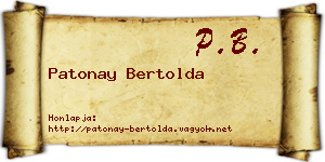 Patonay Bertolda névjegykártya